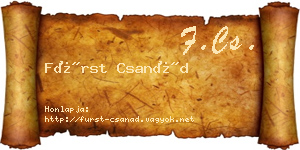 Fürst Csanád névjegykártya